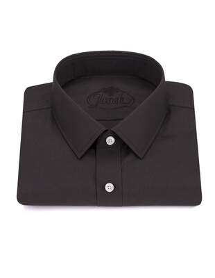 Hnědá Hladká Košile Poplin