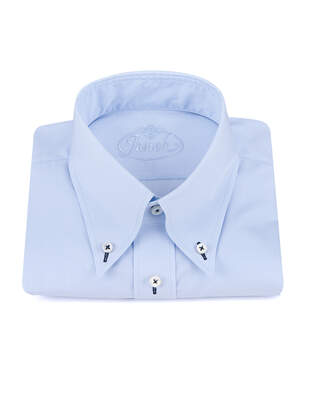 Světle Modrá Hladká Košile Poplin University