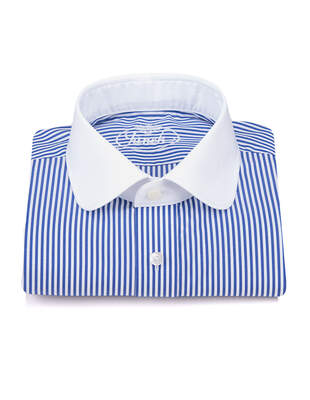 Bílo - Tmavě Modrá Pruhovaná Košile Poplin