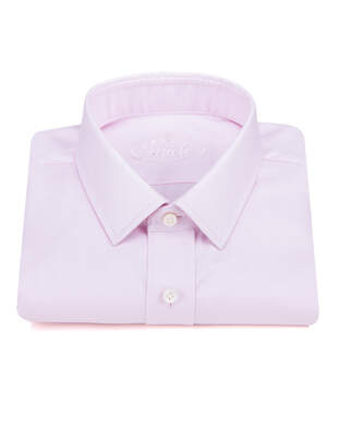 Růžová Košile s Herringbone Strukturou