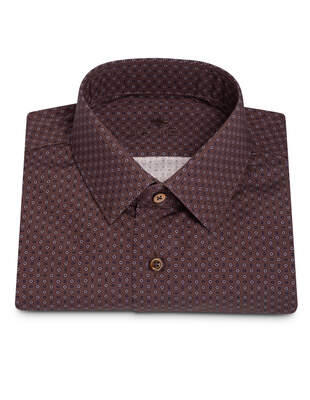 Hnědá Vzorovaná Košile